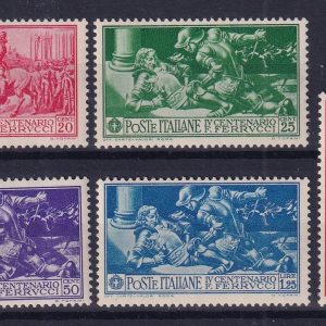 Regno d’Italia 1930 – 4° centenario della morte di Francesco Ferrucci – Serie completa 05v. nuovi senza linguella