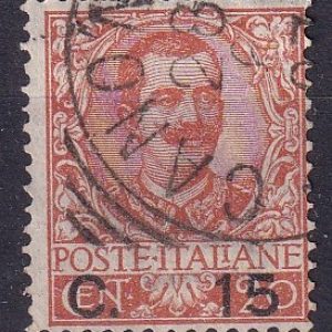 Regno d’Italia 1905 – Effigie Vittorio Emanuele III valore 15c. arancio usato timbro tondo riquadrato