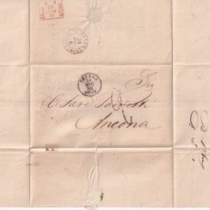Antichi Stati lettera viaggiata 1852 per Ancora recapitata lo stesso giorno