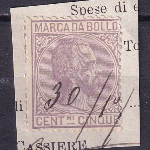 Regno d’Italia – Marca da bollo 10c. su frammento usato