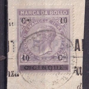 Regno d’Italia – Marca da bollo 10c. su frammento usato