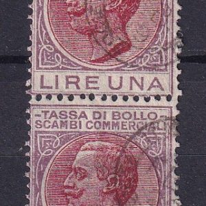 Regno d’Italia 1929 – Tassa di bollo L. 1 coppia valori usati