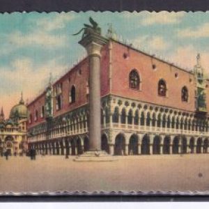 Venezia, Palazzo Ducale – Cartolina viaggiata 1957 valore isolato 10 lire