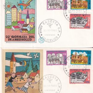 22° Giornata del francobollo – 02 buste Fdc Filagrano