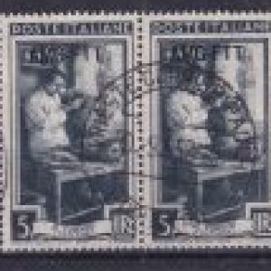 Trieste A 1950 – Italia al lavoro valore 5 lire coppia valori usati
