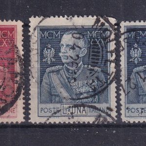 Regno d’Italia 1925/26 – Giubileo del Re serie completa 03v. usati