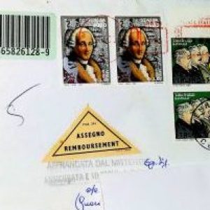 Repubblica italiana 2006 – Busta viaggiata assicurata affrancatura doppia