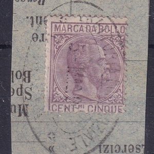 Regno d’Italia – Marca da bollo 5 cent. usato su frammento