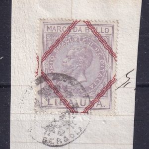 Regno – Marca da bollo lire una annullo Pergola