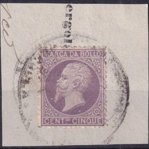 Regno – Marca da bollo cent. 5 usato su frammento