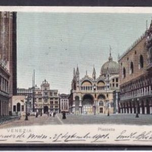 Venezia, Piazzetta – Cartolina viaggiata 1901 valore isolato 10 cent. Umberto