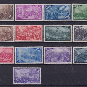 Repubblica 1948 + lotto Croce Rossa – 02 serie Risorgimento valori nuovi e usati in serie complete